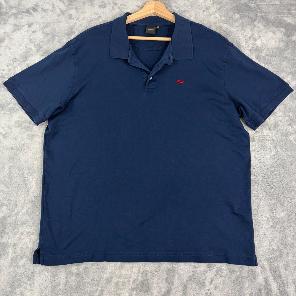 Arturo Calle Polo Shirt Mens 2XL Navy Blue Logo Embroidered 100% Cotton Stretch